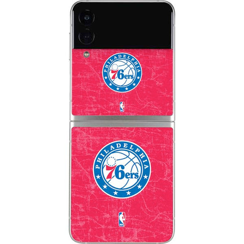 NBA Philadelphia 76ers Distressed Galaxy Z Flip4 5G Skin